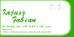 kajusz fabian business card